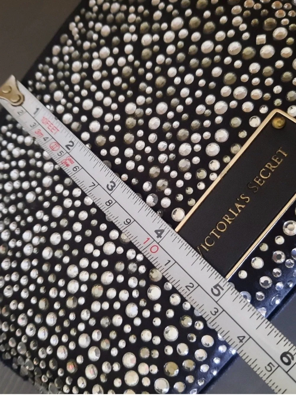 Victoria's Secret Black Crystal-Embellished Cosmetic Case